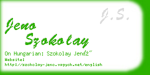 jeno szokolay business card